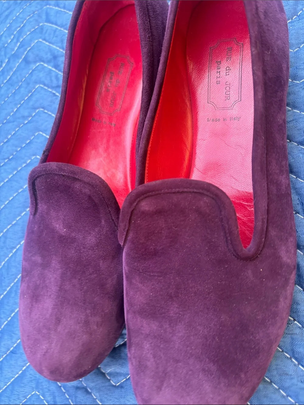 Men's Purple Suede Slip-On Loafers